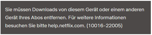 Netflix-Fehler 22005