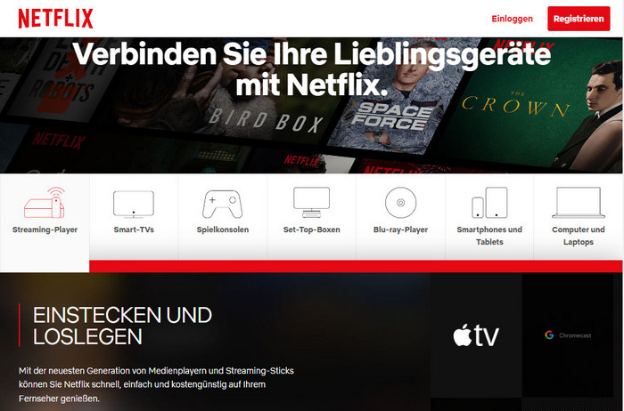 Netflix-unterstütztes Gerät