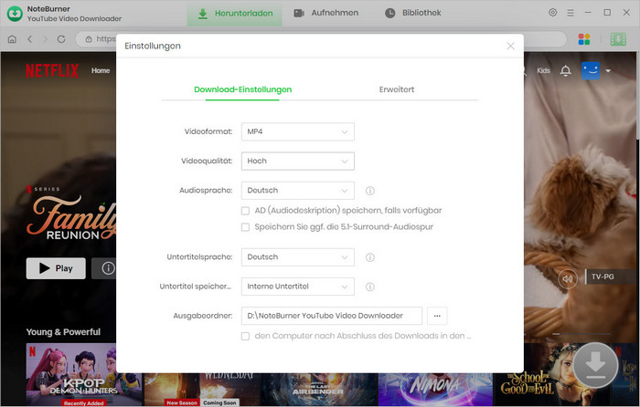 Ausgabeeinstellungen anpassen