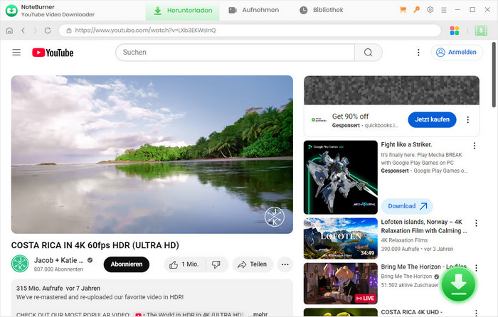 YouTube Video hinzufügen